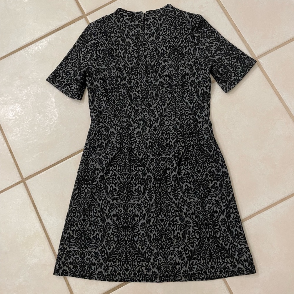 Loft women dress. Stand up neck, mid knee length, size 8.